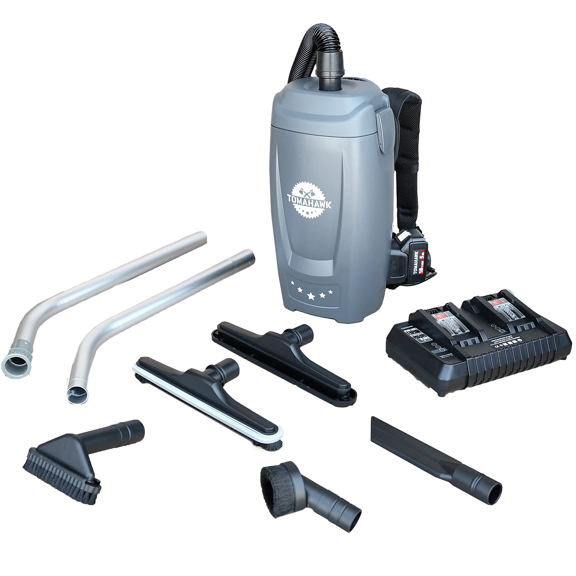 Tomahawk 36V Cordless Backpack Vacuum — 6L Capacity, Lightweight, Quiet Operation, Model# TVAC6MAX